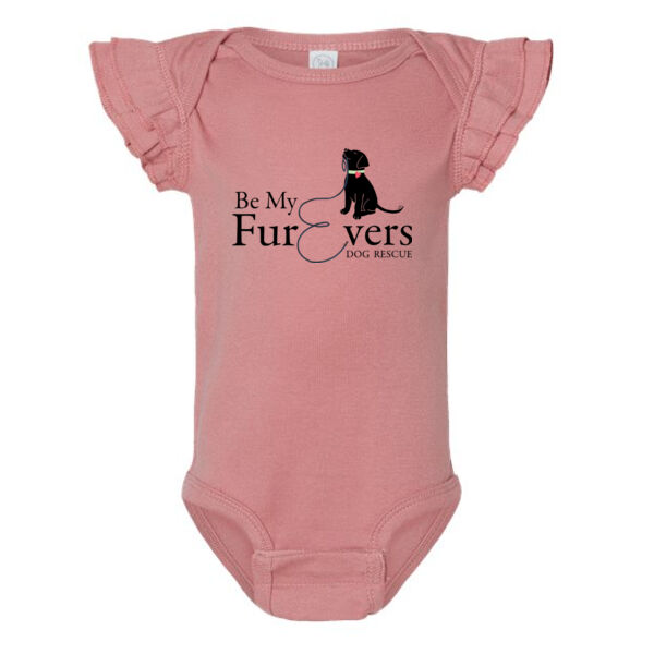 Rabbit Skins - Infant Flutter Sleeve Baby Rib Bodysuit - Printed Logo Thumbnail