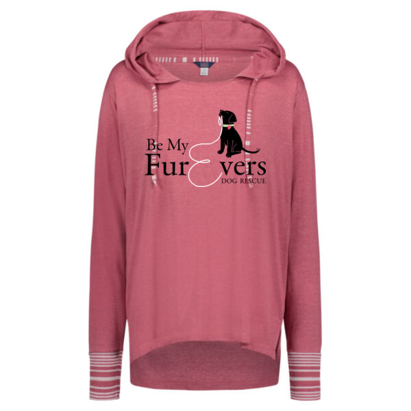 MV Sport - Women's Heathered Jersey Hooded Tunic - Printed Logo Thumbnail